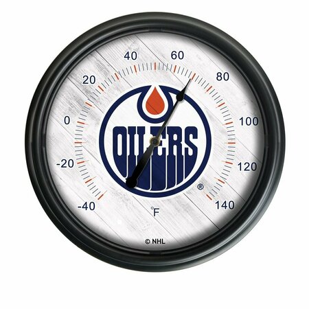 HOLLAND BAR STOOL CO Edmonton Oilers Indoor/Outdoor LED Thermometer ODThrm14BK-08EdmOil